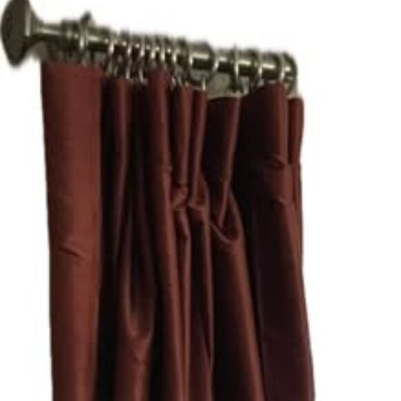 Pottery Barn Burgundy 100W x 96L Silk Dupioni Drapes.Set of 2 - Picture 1 of 8